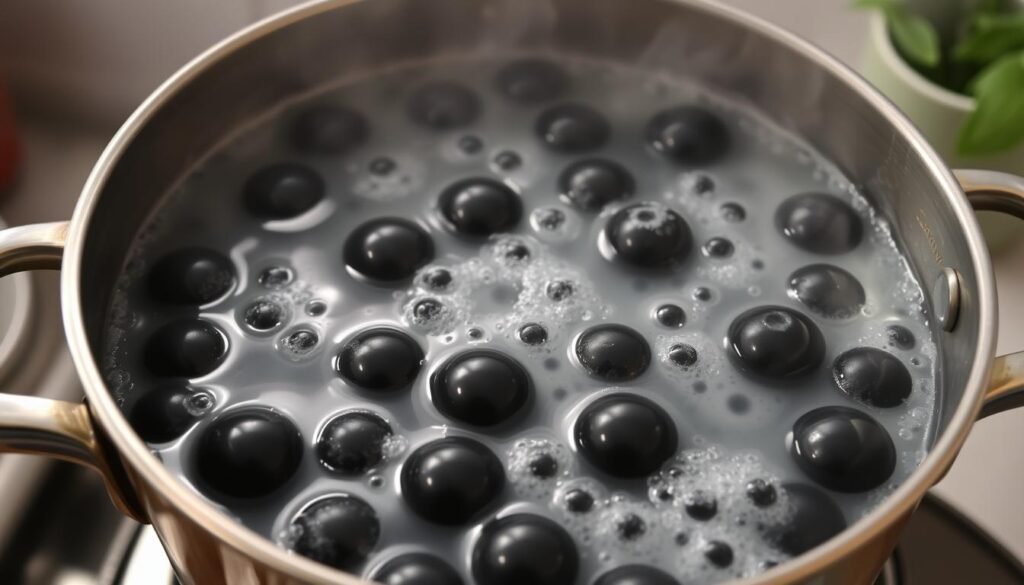 boiling tapioca pearls